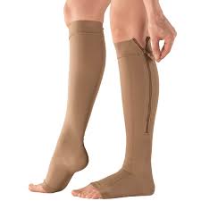 Ez Zip Open Toe Compression Socks With Zipper