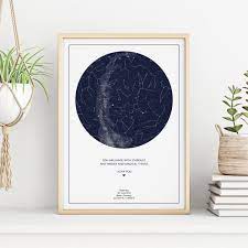 The map includes the moon, stars brighter than magnitude 5, the five bright planets (mercury, venus, mars. Magical Night Sky Custom Star Map Poster Canvas