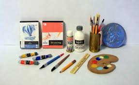 Miniature Assortment Of Art Supplies 1 Inch Dollhouse Scale Miniatures Miniature Paint Set Kids Art Supplies
