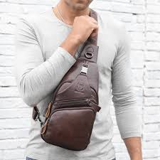Bullcaptain Bullcaptain Genuine Leather Large Size Chest Bag Sling Bag Single Shoulder Crossbody Bag For Men Is W Leather Crossbody Bag Chest Bag Crossbody Bag