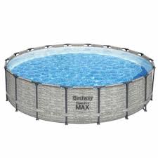 Bestway 5618XE 18' x 48 Round Steel Pro MAX Hard Side Family Swimming Pool  Set, 1 Piece