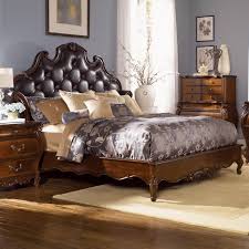 Bourbonnais California King Size Platform Bed With Button Tufted Leather Headboard By Fairmont Designs Furniture Leather Bedroom Bedroom Furniture Sets