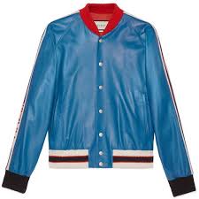 Gucci Leather Bomber Jacket With Appliques 3 340 Liked On Polyvore Featuring Me Mens Leather Bomber Jacket Embroidered Bomber Jacket Leather Bomber Jacket