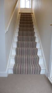 Up Striped Stairs In 2020 Landing Decor Striped Carpet Stairs Carpet Stairs
