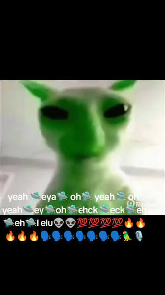 Blue Alien Meme Raised Eyebrow | TikTok