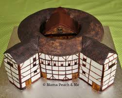 14 Scale Model Of The Globe Theatre Made From Carrot Cake And Decorated With Sugarpaste Roof And Stage And Handpainted Theatre Cake Globe Theater Cake Models