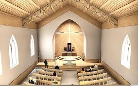 Here Is A Sketch Offer For A Catholic Church Interior Design The Main Idea Is Simplicity Of The Church Design Architecture Church Design Church Interior Design