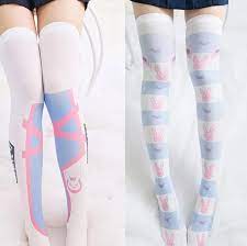 Play To Win Stockings Over Knee Socks Gamer Girl Outfit Printed Pantyhose