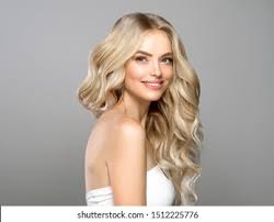 Create your mini pomp and slide a hairpin underneath. Beautiful Blonde Hair Woman Long Curly Stock Photo Edit Now 1512225776