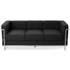 Ein sofa, kunstleder und rot als intensiver farbtupfer erwärmen das interieur. Inspiration Lc2 3 Sitzer Sofa Economic Design Sofa Icon Mobel