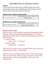 Secara sederhana infus di gunakan sebagai pengganti cairan. Penghitungan Tetesan Infus Pdf