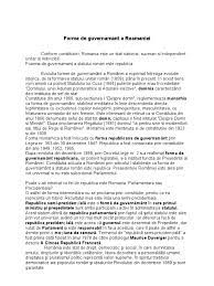 Cu toate acestea, nu știu dacă în final ue va dobândi aceeași formă de guvernământ ca sua. Forma De Guvernamant Referat Pdf