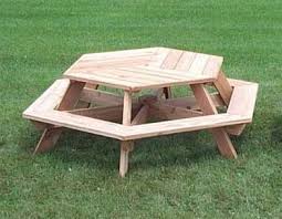 56 Hexagonal Cedar Picnic Table W All Around Seating Wooden Pallet Projects Pallet Furniture Outdoor Wooden Pallets