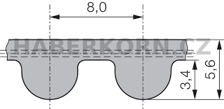 Ozubený řemen neoprénový nekonečný PowerGrip GT3 8MGT - Haberkorn