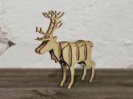 Download Laser Cut Wooden 3d Northern Reindeer Free Vector Cdr Download 3axis Co