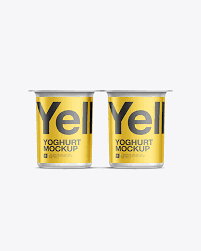 Download Yogurt 4 Pack Mockup In Packaging Mockups On Yellow Images Object Mockups PSD Mockup Templates