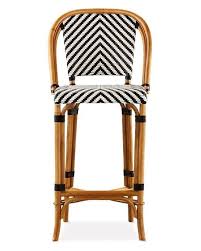 Black And White Wicker Bar Stools Parisian Bistro Woven Bar Stool In 2020 Woven Bar Stools Wicker Bar Stools Bar Stools