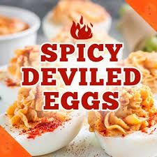 Spicy Deviled Eggs Recipe In 2020 Spicy Deviled Eggs Deviled Eggs Hot Sauce Recipes