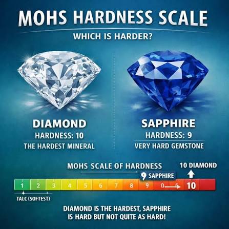 Diamond vs Sapphire — which wins? 💎 Diamond: The hardest gemstone on earth  (10/10 Mohs) with unmatched fire and sparkle. Built to shine forever. 💙  Sapphire: Super durable too (9/10 Mohs) with