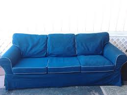 Navy Blue Denim Ikea Ektorp Sofa Cover In Excellent Condition Ikea Sofa Ektorp Sofa Cover White Sofa Bed