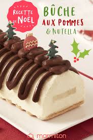 Buche De Noel Pomme Vanille Et Nutella Recette Recette Idee Recette Idee Recette Facile