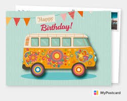 Vintage bus vw coloring pages. Customized Birthday Cards Online Printed Mailed For You Internationally Printable Birthday Cards Send Online Internationally Free Shipping International