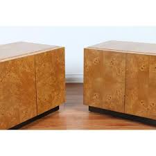 Milo Baughman Burl Wood Nightstands A Pair Wood Nightstand Burled Wood Bedside Tables Nightstands