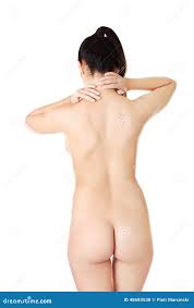 Back View of Nude Woman Touching Her Nape Stock Photo - Image of arms, naked:  48683538