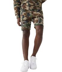Our camo knit short is designed by two tall sisters with a better tall fit to help you feel cool, comfortable and confident. True Religion Mid Rise Camo Oversized Logo 11 Inseam Knit Shorts Dillard S