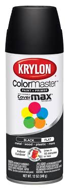 krylon k05160202 colormaster paint primer flat black 12 oz