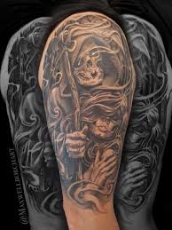 The detailing of the artwork and superb quality of the work makes these tattoos very attractive and interesting. Healed Grim Reaper Tattoo Done By Maxwell Borchardt At Electric Art Tattoos In Fox Lake Il Tattoos
