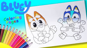She's four years old, and a red heeler like her mum. Baby Bluey And Bingo Coloring Pages For Kids Bluey Coloring Book For Children Disney Junior Youtube