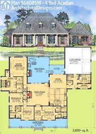 This striking acadian house plan comes loaded with luxurious details such as brick arches between the foyer dining room and kitchen the beamed and coffered ceilings are extraordinary and there s even a barrel vaulted ceiling in the master bathroom many rooms and even the front porch has 12 ceiling. Plan 56408sm 4 Bed Acadian With Generous Outdoor Living Space Acadian House Plans New House Plans Country House Plans