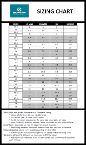 44 thorough scarpa size guide