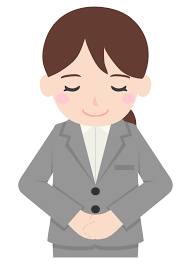 礼・お辞儀をする女性会社員のイラスト | 無料のフリー素材 イラストエイト