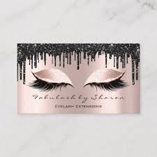 Makeup Artist Eyes Lashes Glitter Drips Rose Black Business Card Zazzle Com In 2021 Black Business Card Glitter Business Cards Eyelashes