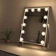 Wake up and apply your makeup like the true hollywood queen that you are. Fenair Makeup Vanity Mirror With Lights Large Lighted Vanity Makeup Mirror 47cm X30cm Hollywood Style 3 Color Lighting Model 360 Rotation Cosmetic Mirror With 12 Detachable Dimmable Bulbs Buy Online In Bahamas At