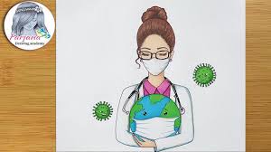 Blending stump (you can use paint brush /makeup brush or cott. Corona Fighters Drawing Step Step World Doctor S Day Poster Drawing Youtube