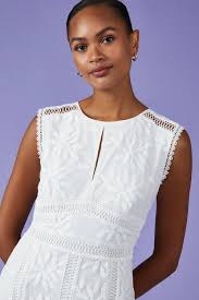 Gorgeous wedding guest dresses in lace, floral & sequins complementing the occasion. Embroidered Godet Midi Dress Coast