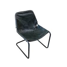 Vegan leather caramel channeled sling chair pottery barn. Black Leather Sling Armchair Style Temple