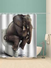 Elephant Toilet Waterproof Shower Curtain Bathroom Shower Curtains Bathroom Shower Shower Curtain
