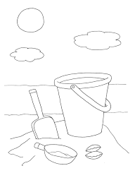 Picture of shovel and beach bucket coloring pages to color print and download for free along with bunch of favorite beach bucket coloring page for kids. Summer Coloring Pages To Print