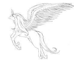 Select from 36050 printable crafts of cartoons, nature, animals, bible and many more. Flying Winged Unicorn Line Art By Airy Styles On Deviantart