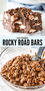 No Bake Rocky Road Bars Recipe Dessert Bar Recipe Baking Recipes Easy Desserts