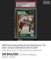 7 lot 1995 sp football rookie card #99 warren sapp rc tampa bay buccaneers hof. Wwe S The Rock S Football Rookie Card Sells For 45 100