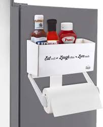 The storage shelf is the perfect spot for spices, condiments, oils, cleaning supplies, and other small. Amazon Com Magnetic Paper Towel Holder For Refrigerator With Storage Shelf Kitchen Organizer Rack Fit Regular To Huge Paper Towel Roll With 4 4 Lbs Capacity Mounts Securely On Fridge And Metal Surfaces Kitchen