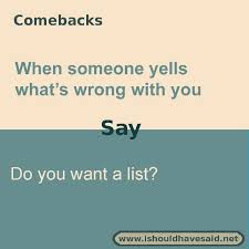Funny Answers When Someone Asks What Is Wrong With You Check Out Our Great Comebacks Ww Sarcastic Comebacks Funny Insults And Comebacks Comebacks And Insults