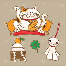 Has she got any milk? Japanese Lucky Symbols Beckoning Cat New Year Round Rice Cake Royalty Free Cliparts Vectors And Stock Illustration Image 83602883