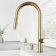 Looking for a good deal on gold kitchen faucet? Vigo Greenwich Matte Gold 1 Handle Deck Mount Pull Down Handle Kitchen Faucet In The Kitchen Faucets Department At Lowes Com