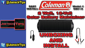 Coleman 6 watt solar panel. Unboxing And Installing The Coleman 12v 6 Watt Battery Charger Joetecktips Youtube
